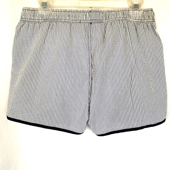 NATIVE YOUTH SANTIAGO NAVY BLUE STRIPED SEERSUCKER DRAWSTRING SWIM SHORTS Sz32 - Picture 4 of 13
